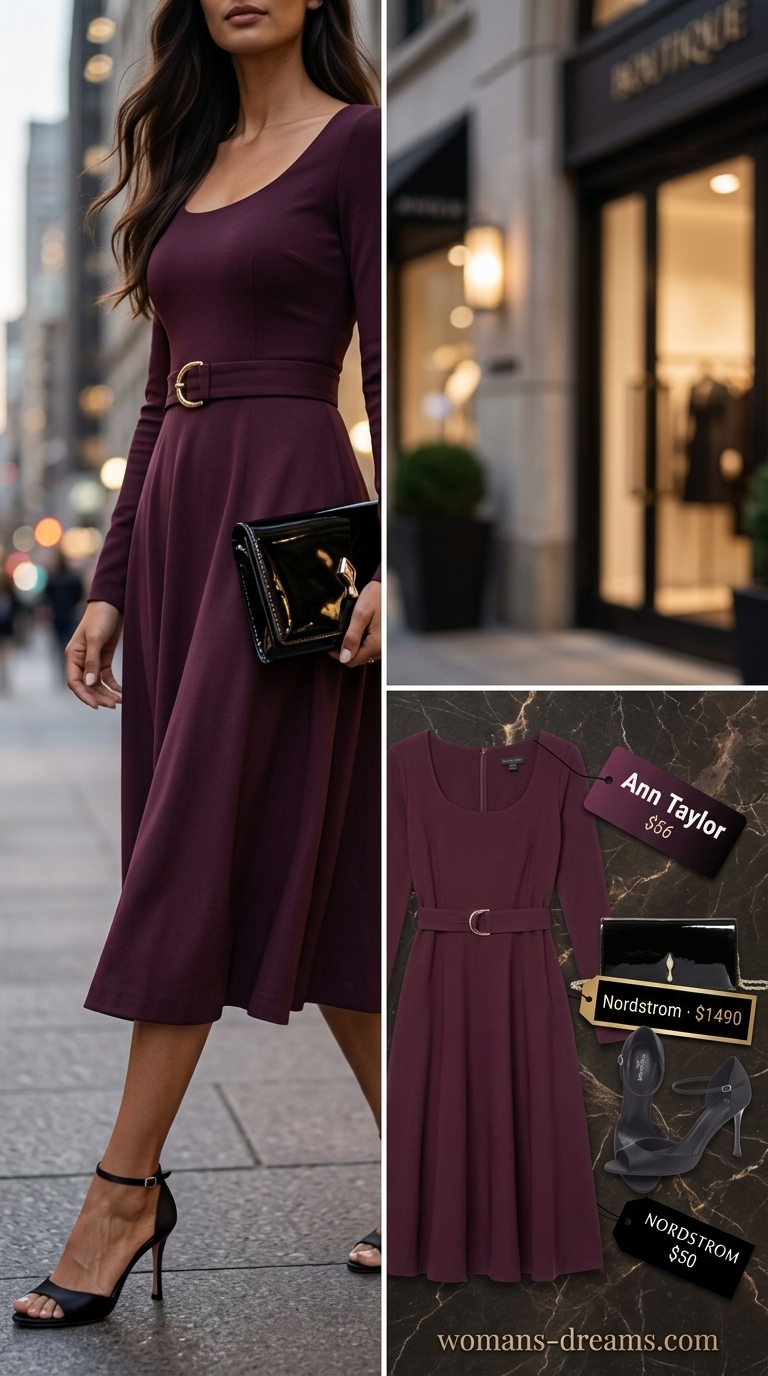 Tall women summer midi outfits 2026: Cream midi dress with black heels and clutch for a chic night out.