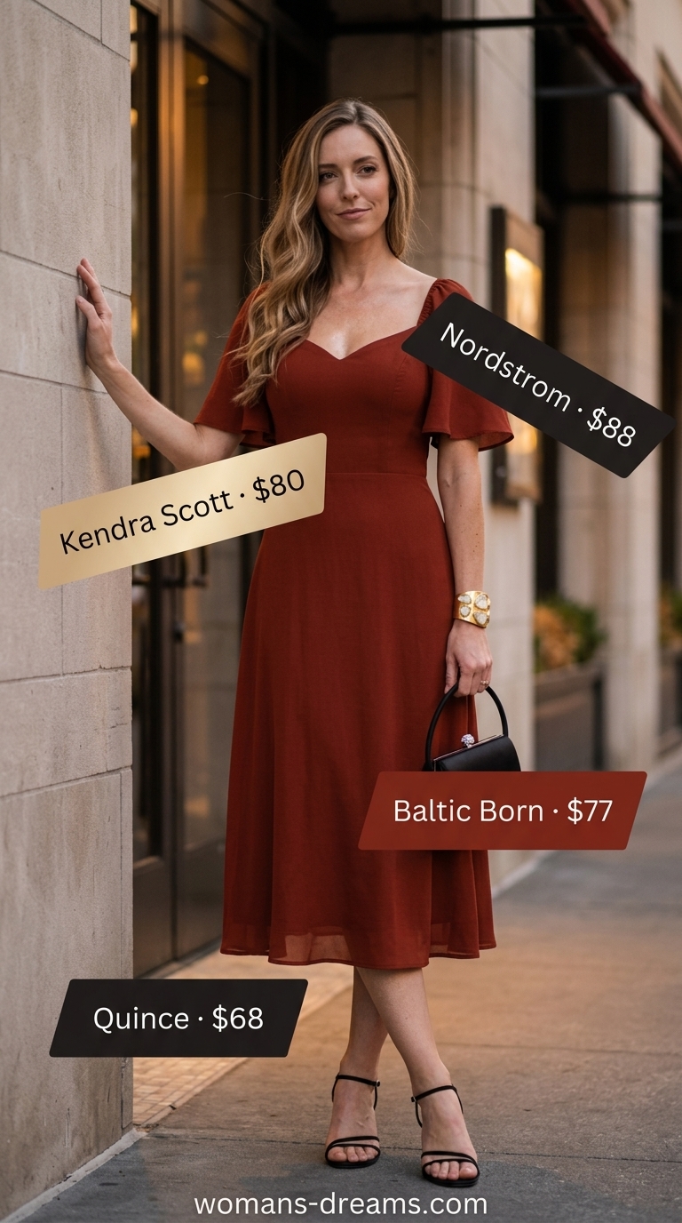 Tall women summer midi outfits 2026: Ivory midi dress for elegant evening outs, dinners, and summer parties.