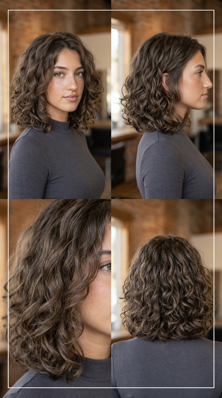 medium length bohemian portobello bob with voluminous internal layers and face-framing