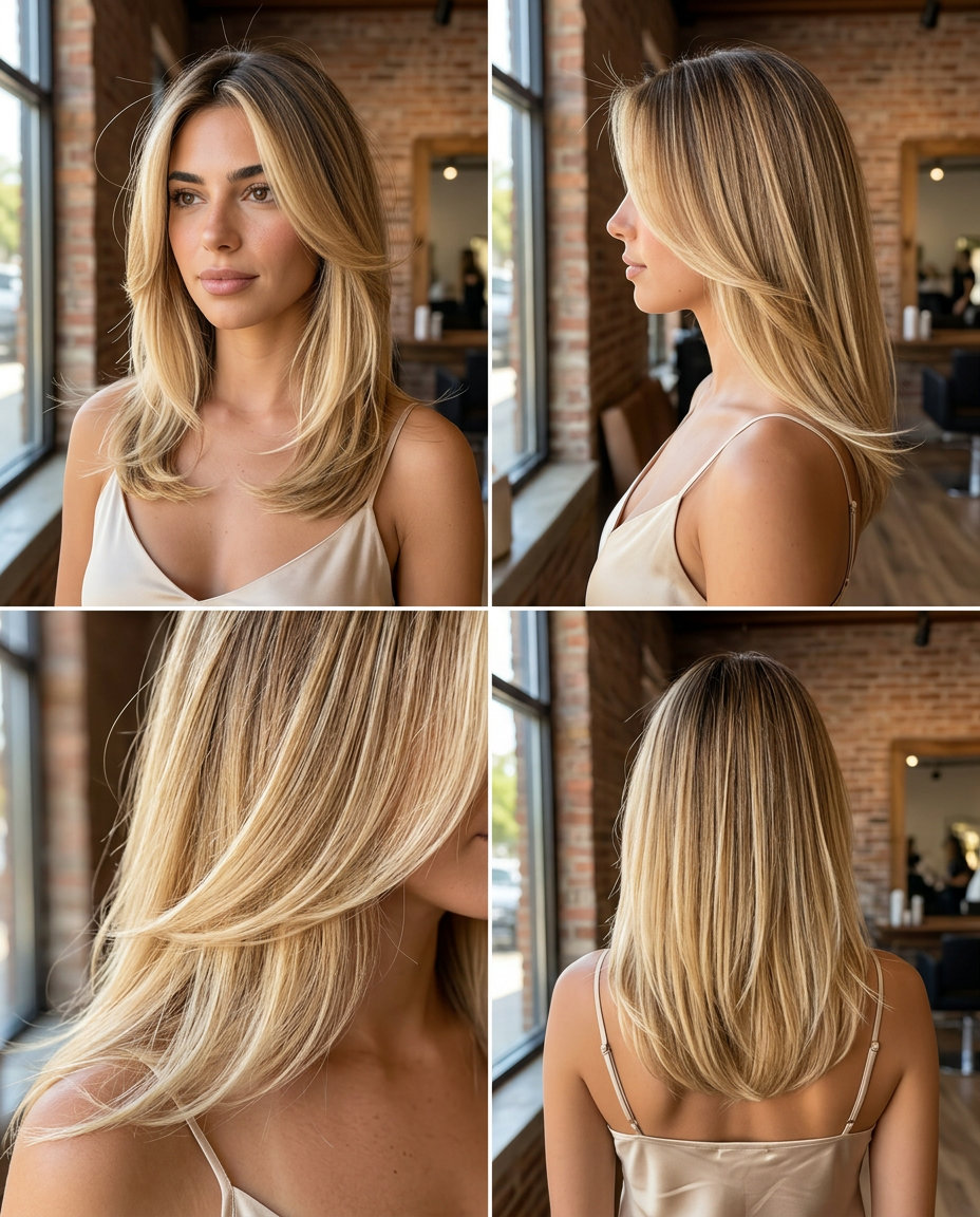 long honey nectar ombré with champagne blonde, ombré, no fringe — bold boho summer glow