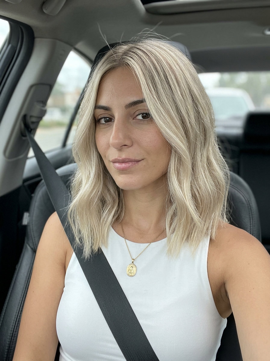 Linen Blonde Long Bob: Chic Summer Style 2026 long bob haircut in Linen blonde with babylights and blunt ends for daily wear