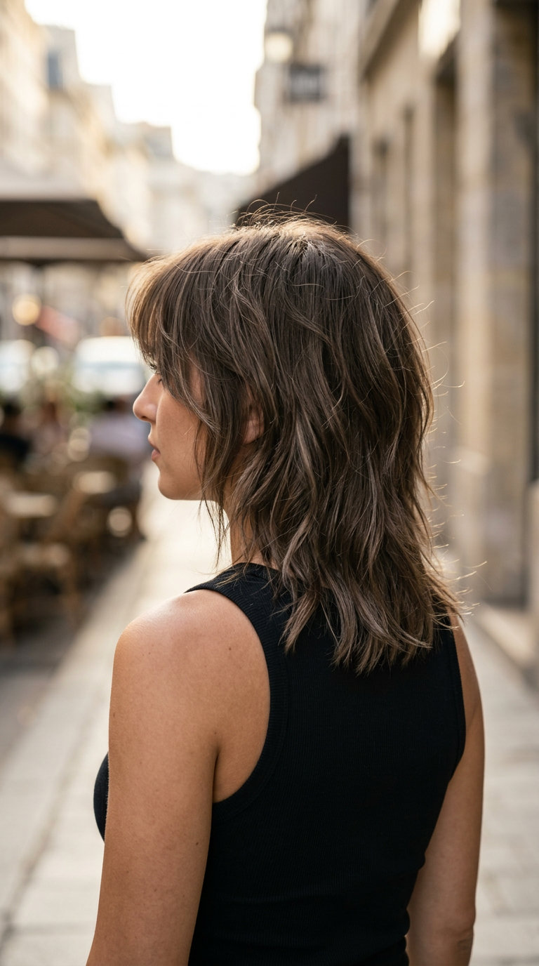Mushroom Brown Shag 2026 medium mushroom brown shag with wispy bangs and choppy layers for 2026