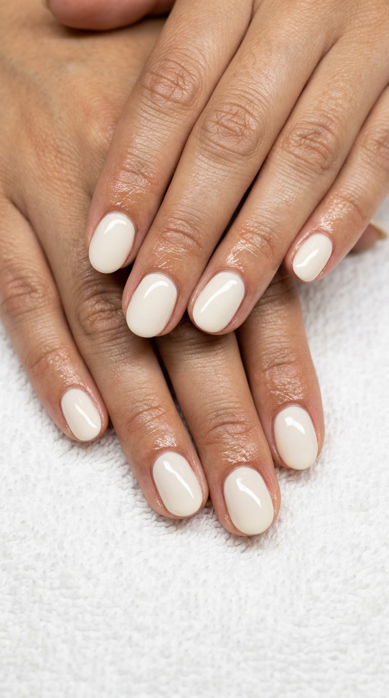 Creamy Vanilla Bean Dream Oval nails: minimalist, clean, sophisticated for daily wear 2026.