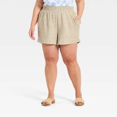 bottom A New Day Women's Linen Pull-On Shorts Target $22