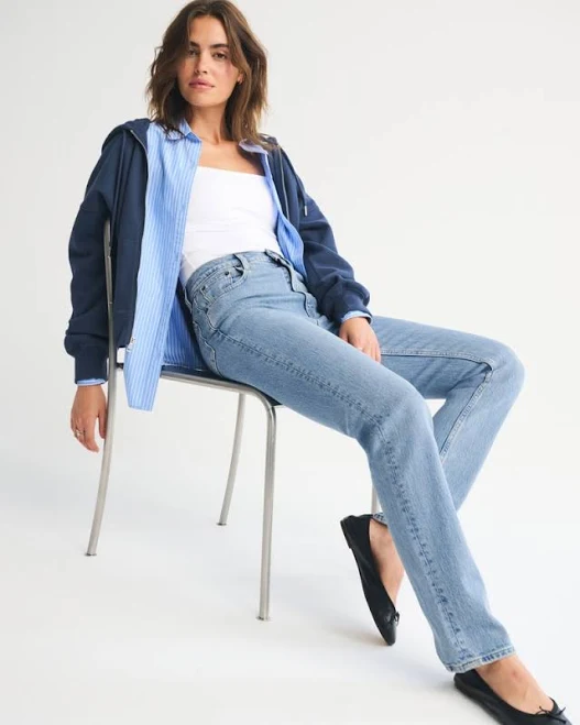 jeans Abercrombie & Fitch Women's 90s Ultra High Rise Straight Jean Abercrombie & Fitch $59.99