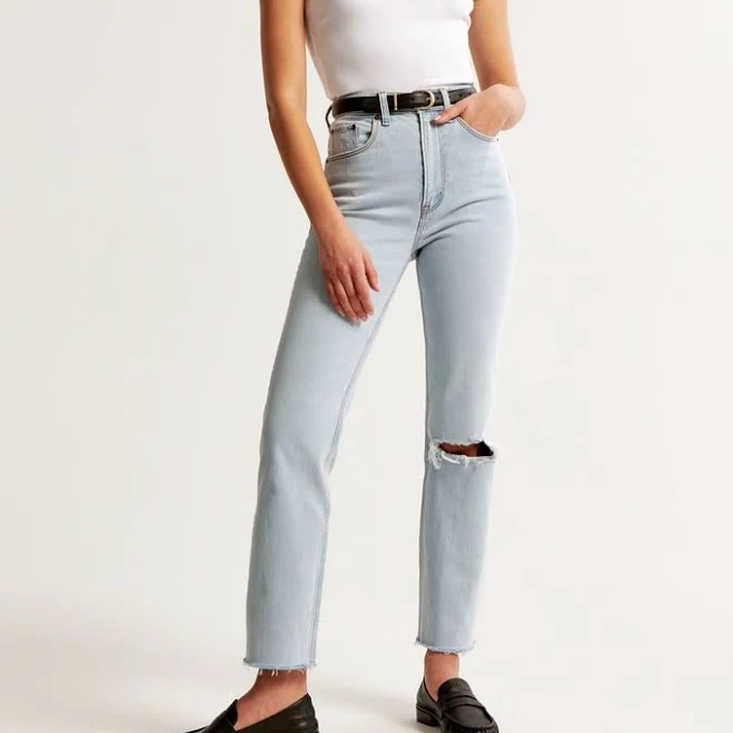 jeans Abercrombie & Fitch Women's Ultra High Rise Ankle Straight Jean Abercrombie & Fitch $39.97
