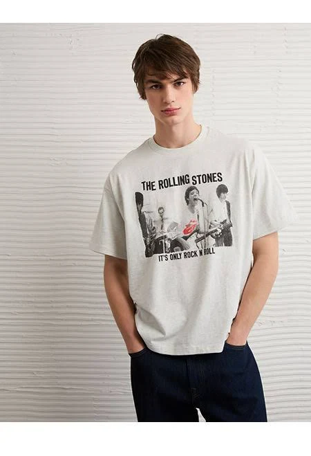 top AE Men's Boxy The Rolling Stones Graphic T-Shirt American Eagle Outfitters $13.98