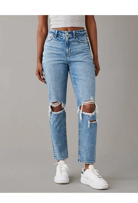 jeans AE Strigid Ripped Mom Jeans American Eagle Outfitters $59.96