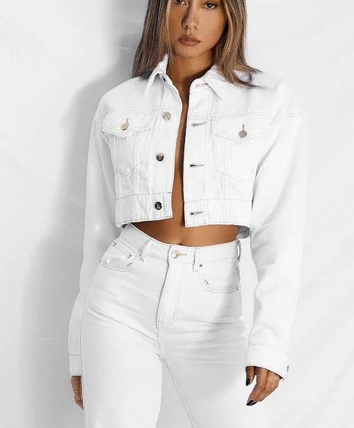 denim jacket All Things Golden The Box Crop Denim Jacket All Things Golden US $115