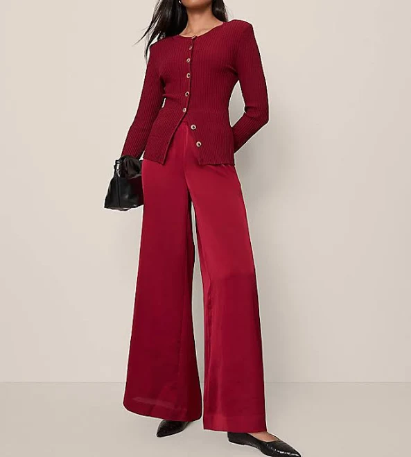 pants Ann Taylor Women's Easy Palazzo Satin Pants Ann Taylor $74.99
