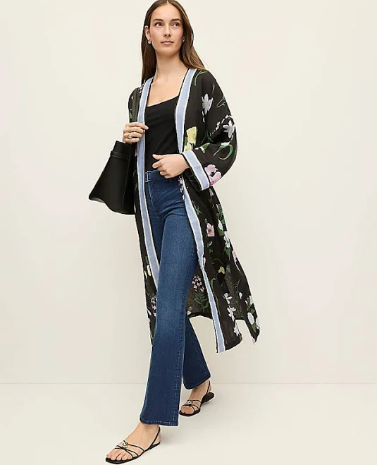 outerwear Ann Taylor Women's Floral Long Kimono Ann Taylor $77.4