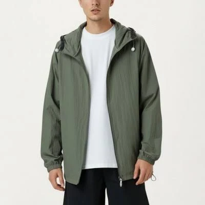 windbreaker Anna-Kaci Men's Lightweight Hooded Windbreaker Jacket with Full Zip Closure Elastic Cuffs and Relaxed Fit Target $67.99