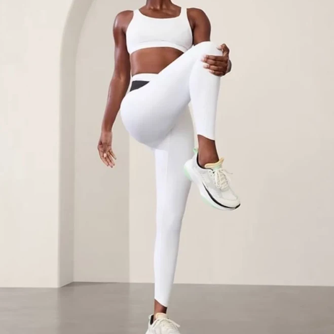 leggings Athleta Pants & Jumpsuits | Athleta Pacesetter Ultra High Rise 7/8 Legging Nwt Medium White | Color: White | Size: M | Phreshnouveau's Closet Poshmark $79