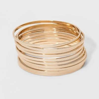 accessory Bangle Bracelet 10pc - A New Day Gold: Iron Material, Continuous Closure, One Size Fits Most Target $10.39