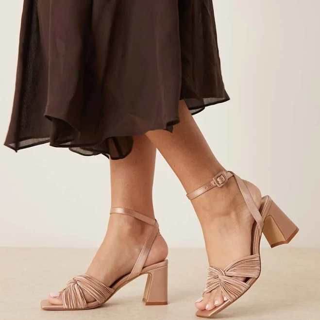 shoes Be Mine Bridal Wide Fit Divaa Block Heeled Sandals ASOS $61