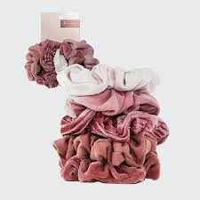 accessory Blush & Mauve Velvet Scrunchies 5pc Set Kitsch $7