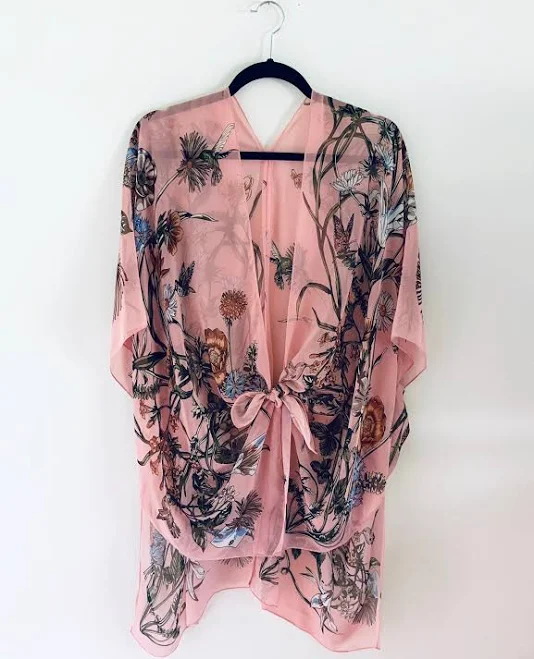 longline duster Bohemian Floral Sheer Duster Kimono Etsy - HalinaShearman $49.98