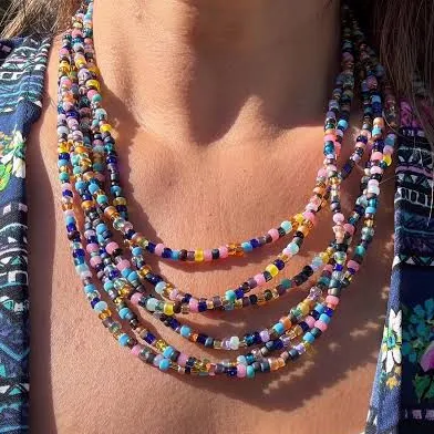accessory Boho Multi Strand Beaded Necklace Etsy - Seller $45