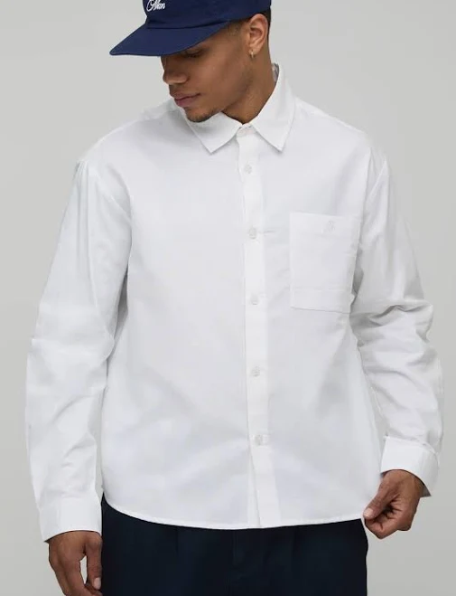 top boohooMAN Men's Oversized Oxford Shirt BOOHOOMAN US $28
