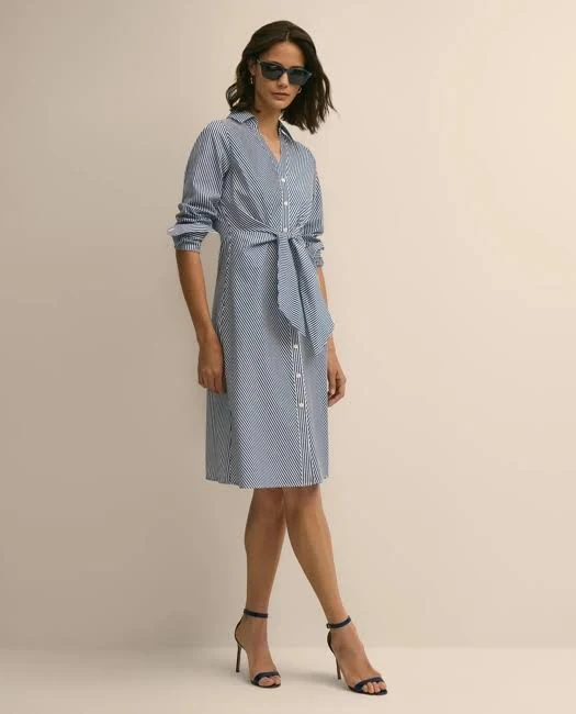 dress Brooks Brothers Women's Supima Cotton Striped Tie-Waist Shirt Dress Brooks Brothers $139.99