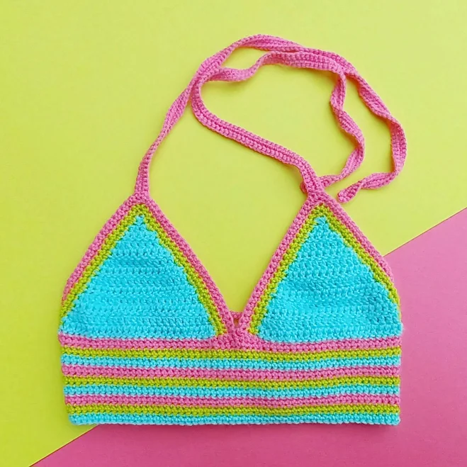 top Crocheted Halterneck Top Bralette Etsy - Seller $35.51