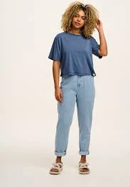 jeans Dana - Mom Denim Jeans in Light Wash Blue - Light Wash Blue Denim / W26 (UK 8) / Long Lucy & Yak $27.89