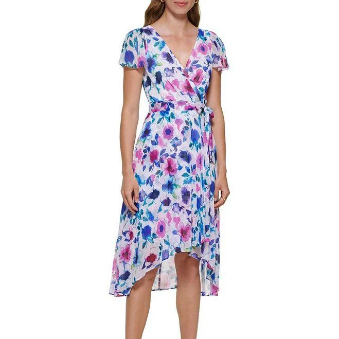 dress DKNY Women's Floral Print Faux Wrap Midi Dress Poshmark $20