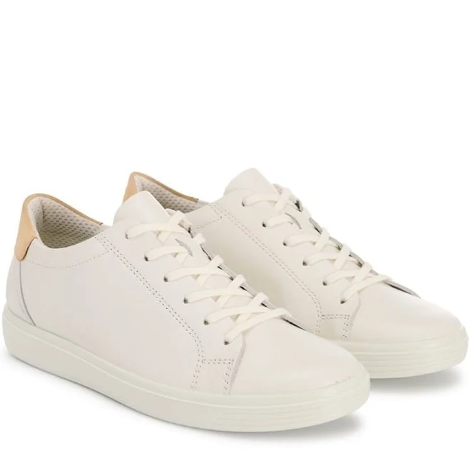 shoes Ecco Women's Classic Retro Sneakers (White Leather) - Size 39.0 M Famous Footwear $47.58
