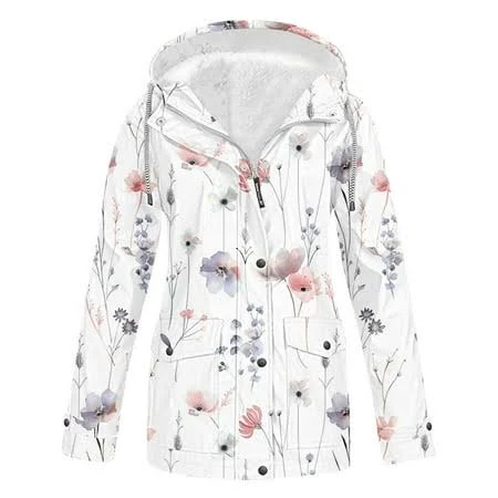windbreaker Enjoytime Women's Oversized Floral Print Trench Coat Walmart - hxobax $30.99