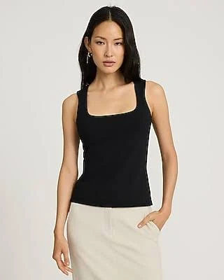 top Express Women's Bodycon Light Compression Stretch Cotton Square Neck Tank Top Express $25.5