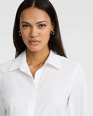 top Express Women's Stretch Cotton Poplin Essential Shirt Express $39