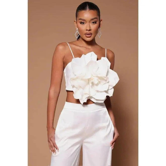 floral print outfits Fashion Nova Rosalia Flower Strapless Satin Pant Set TikTok Shop $14.55
