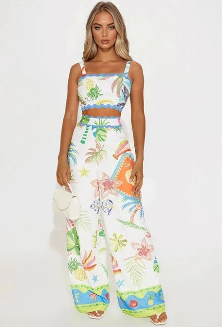 matching set Fashion Nova Sleeveless Cropped Cami Wide Leg Pant Set eBay $38