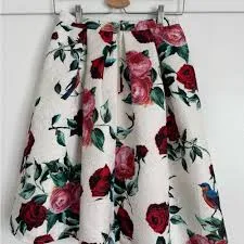 skirt Floral A-Line Skirt - Red and Green Poshmark $10