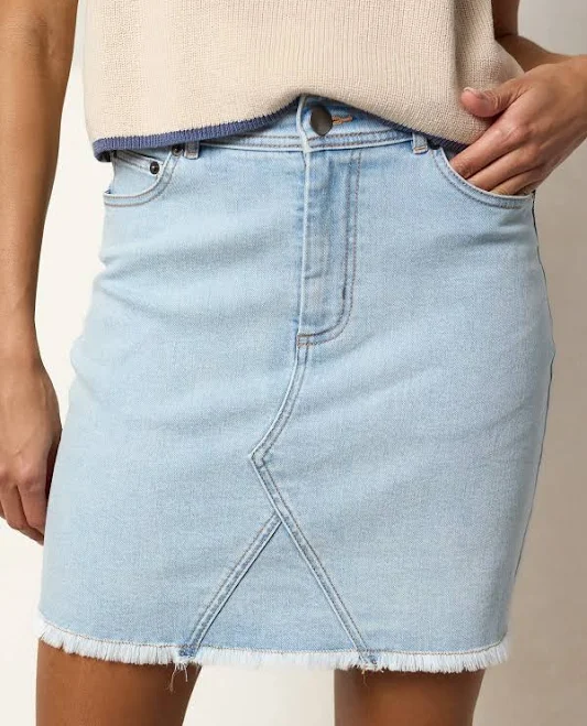 skirt Frayed Denim Mini Skirt Natural Life $34.95