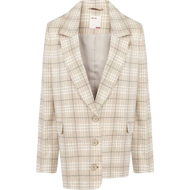 blazer Free Heaven Women's Checked Linen-Blend Blazer Nordstrom $490