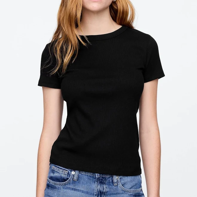 top Gap Factory Women's Essential Ribbed Crewneck T-Shirt Gap Factory $12.49