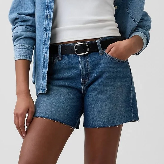 bottom Gap Women's 5" Mid Rise Soft Denim Shorts Gap Factory $29.99