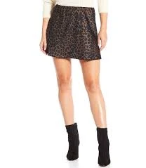 skirt Gianni Bini Charlie Leopard Satin High Rise A-Line Slip Mini Skirt Dillard's $31.15