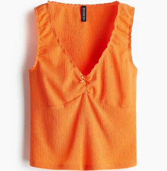 top H&M Ladies Crinkled Jersey Sleeveless Top H&M $8.99