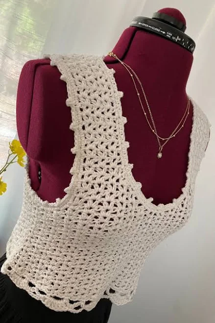 top Handmade Crochet Cotton Tank Top Etsy - Seller $35.99
