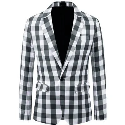 blazer Inspire Chic Men's Regular Fit Gingham Plaid Blazer Target $45.89