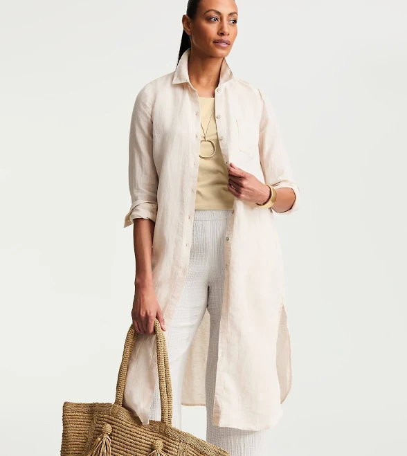 longline duster J.Jill Women's Linen Button-Front Duster J.Jill $119
