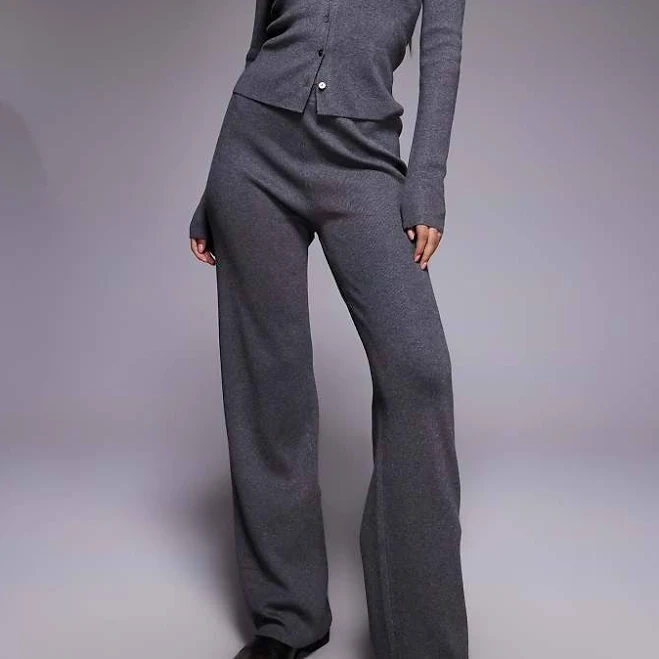 matching set Kaiia Wide Leg Fine Knit Pants ASOS $66