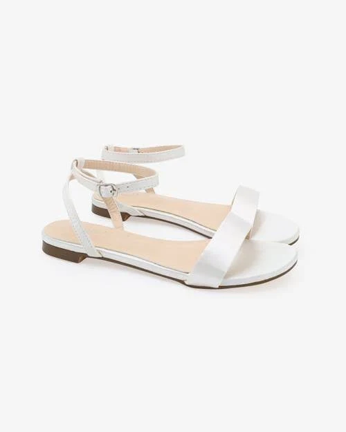shoes Kailee P Women's Maddy Satin Ankle Strap Flat Sandals Nordstrom $79