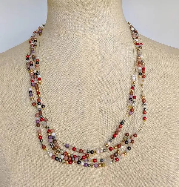 accessory Layered Gemstone Necklace Etsy - StatementPeriod $39