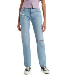 jeans Levi's 501 High Rise Distressed Straight Jeans Dillard's $69.99