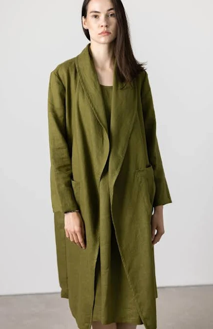 longline duster Linen Duster Women Emma Lightweight Long Linen Jacket MinimalisticLinen $169.59