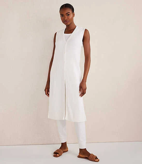 longline duster Loft Women's Haven Well Within Organic Cotton Linen Duster LOFT $103.5