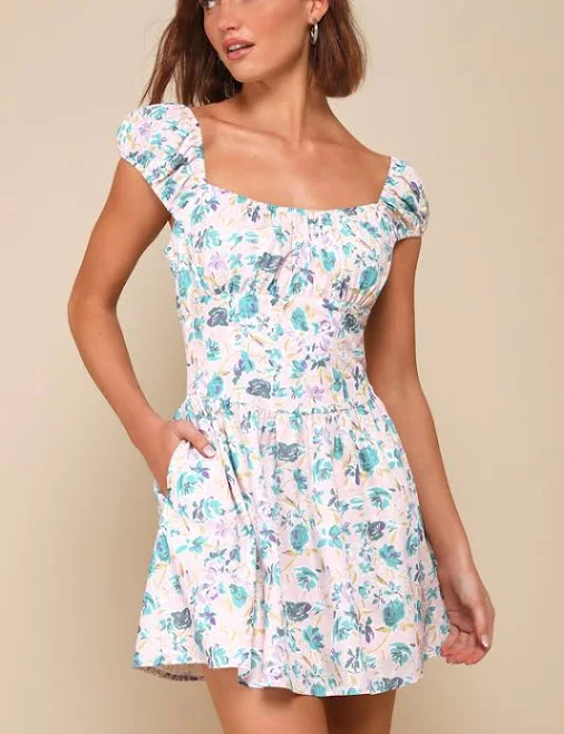 dress Lulus Floral Bustier Mini Dress with Pockets Lulus $20